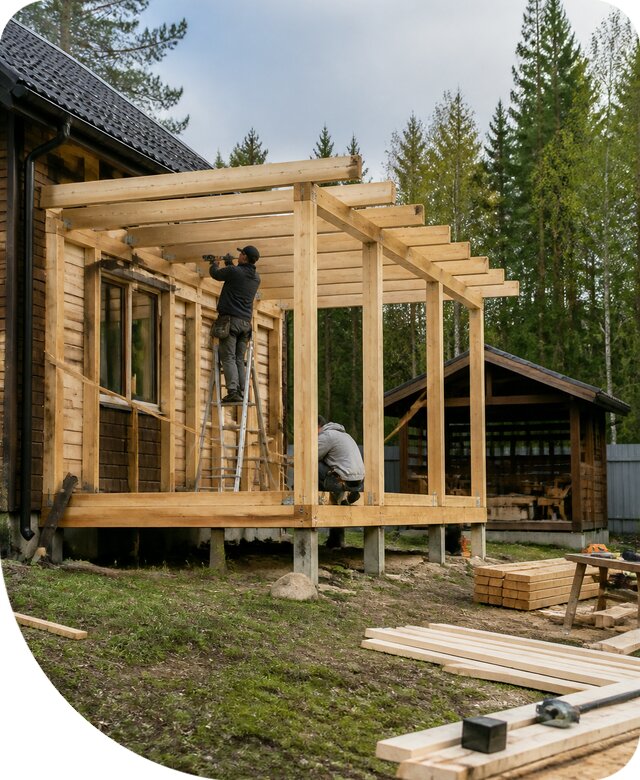Строительство пристроек и построек на участке в Нововоронеже