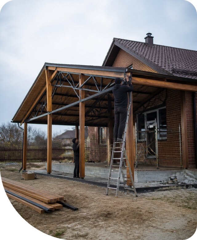Пристройка навеса к дому и участку в Нововоронеже под ключ